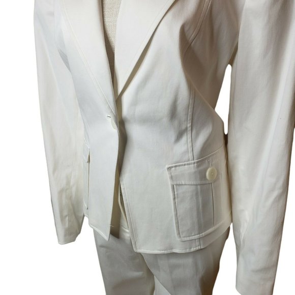 Worthington 2 pc ,VNT White Pants Suit S 14 Cotton, Y2K ,Monochromatic ,Preppy - Picture 8 of 12